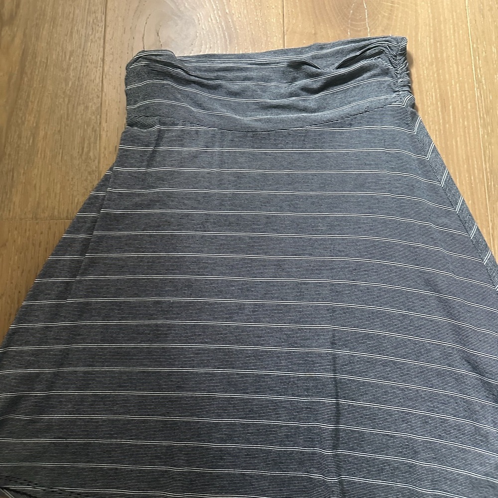 Merona Gray Striped A-Line Knit Skirt